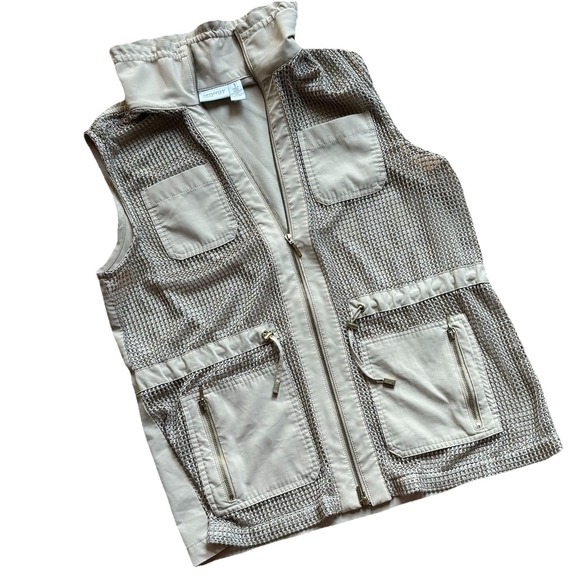 Chico's Jackets & Blazers - Chicos Zenergy Neema Foil Mesh Front Vest Size Small Sleeveless Utility Gorpcore